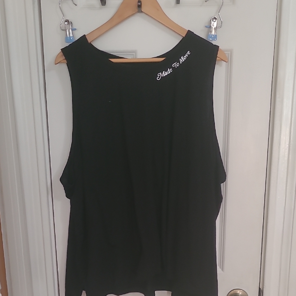 Old Navy Black Muscle Tee with White Text